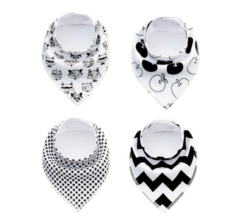 Colorful 4pcs Cotton Baby Bandana Bibs