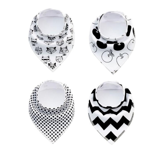 Colorful 4pcs Cotton Baby Bandana Bibs
