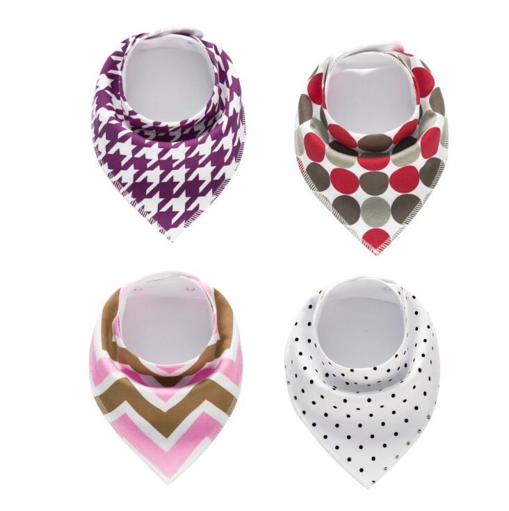 Colorful 4pcs Cotton Baby Bandana Bibs