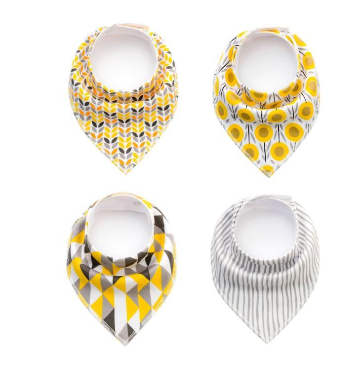 Colorful 4pcs Cotton Baby Bandana Bibs