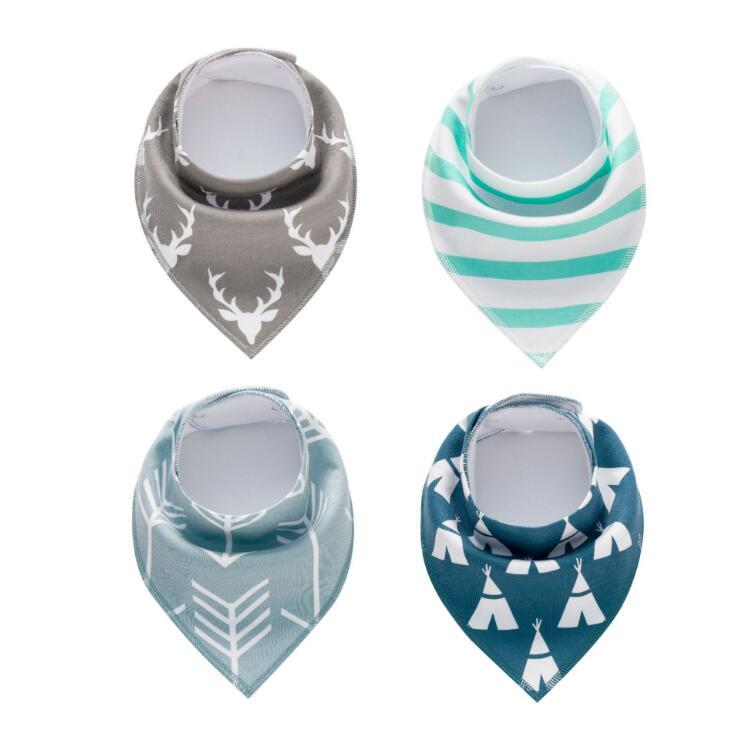 Colorful 4pcs Cotton Baby Bandana Bibs