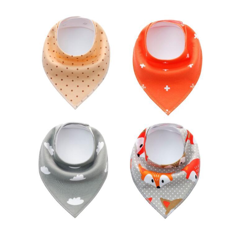 Colorful 4pcs Cotton Baby Bandana Bibs