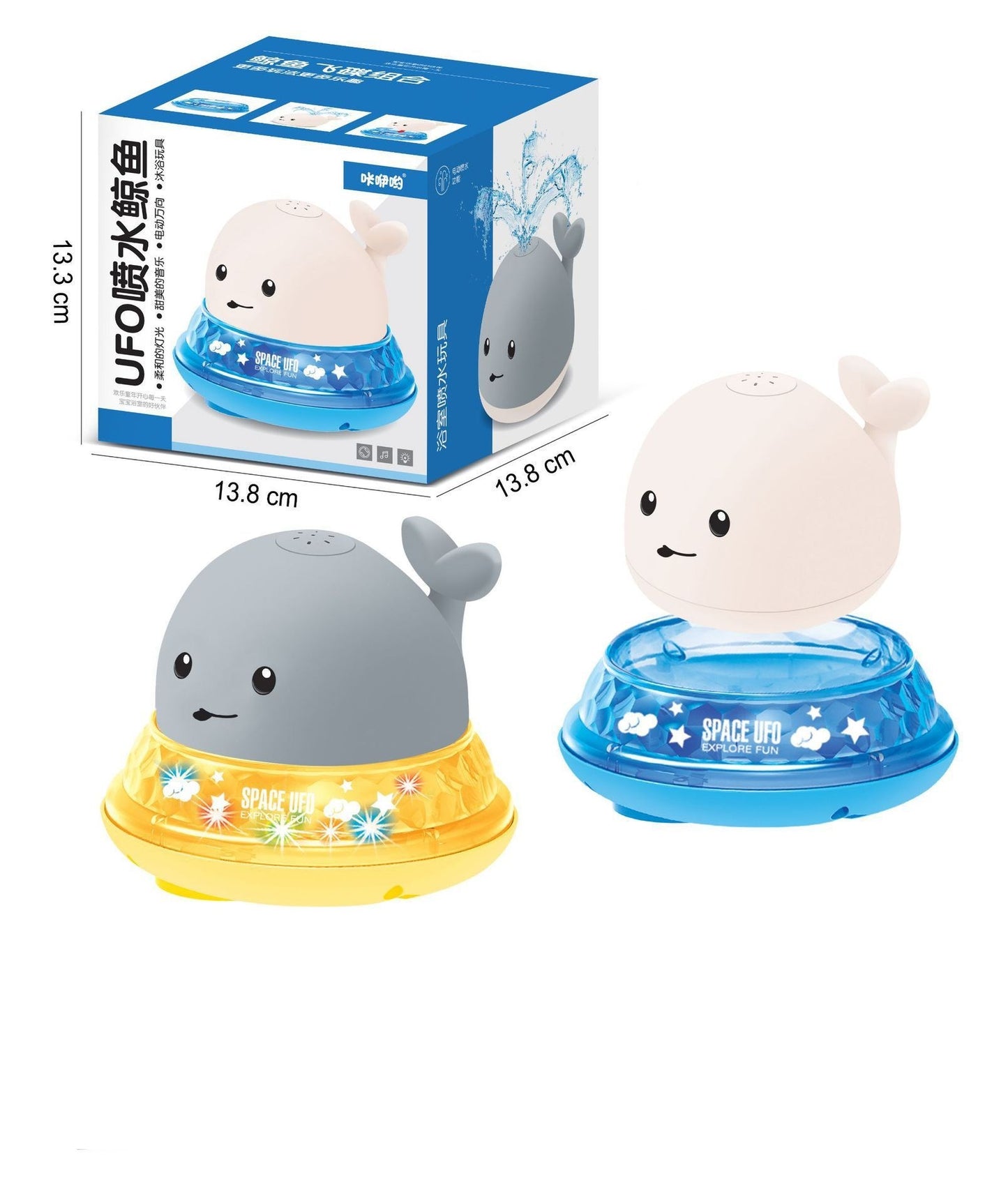 Beautiful Baby Cartoon Whale LED Bath Toy