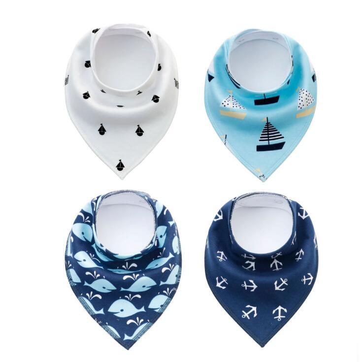 Colorful 4pcs Cotton Baby Bandana Bibs