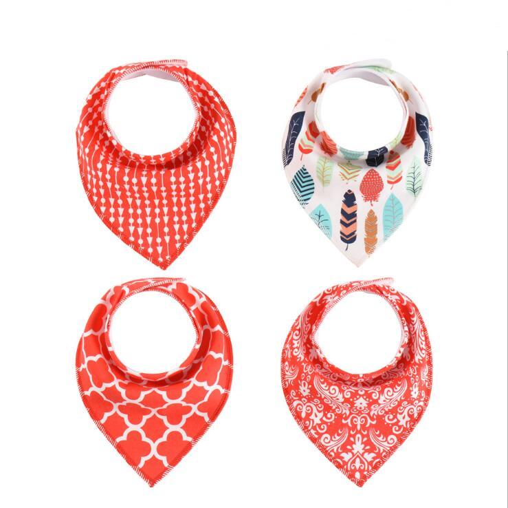 Colorful 4pcs Cotton Baby Bandana Bibs