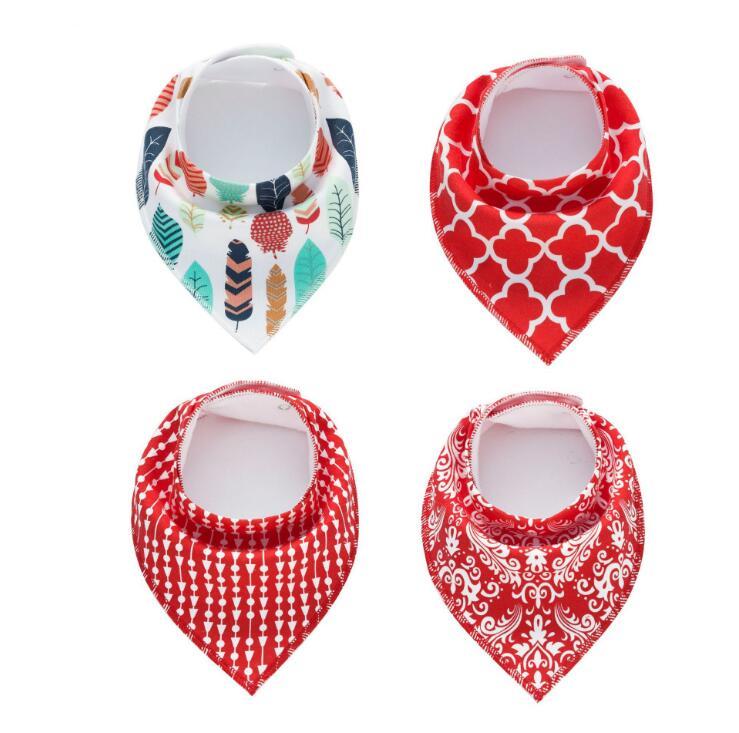 Colorful 4pcs Cotton Baby Bandana Bibs