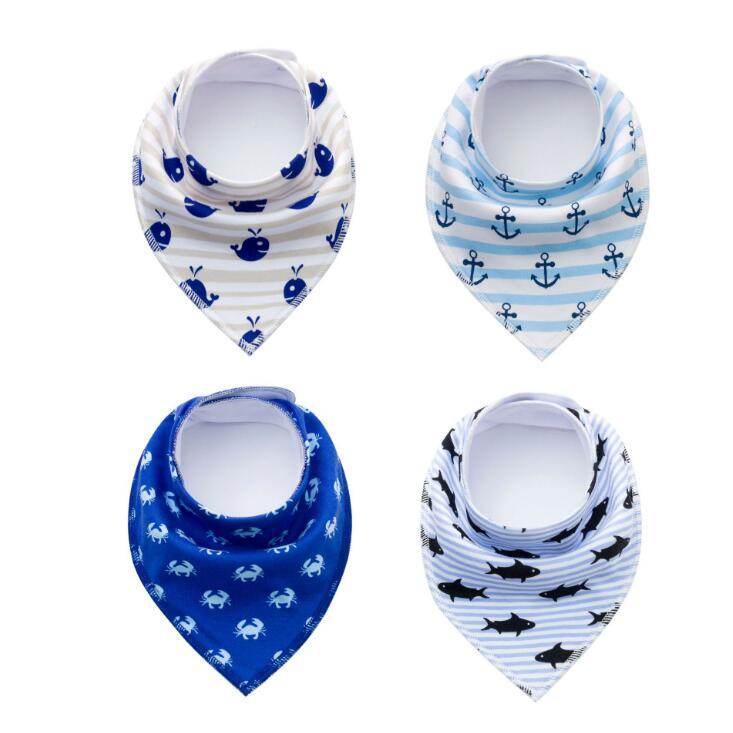 Colorful 4pcs Cotton Baby Bandana Bibs