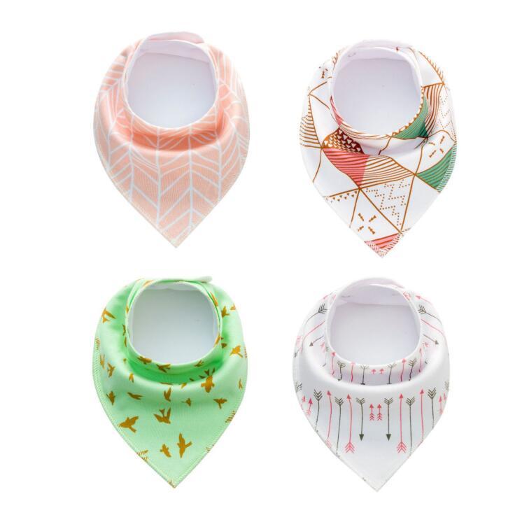 Colorful 4pcs Cotton Baby Bandana Bibs