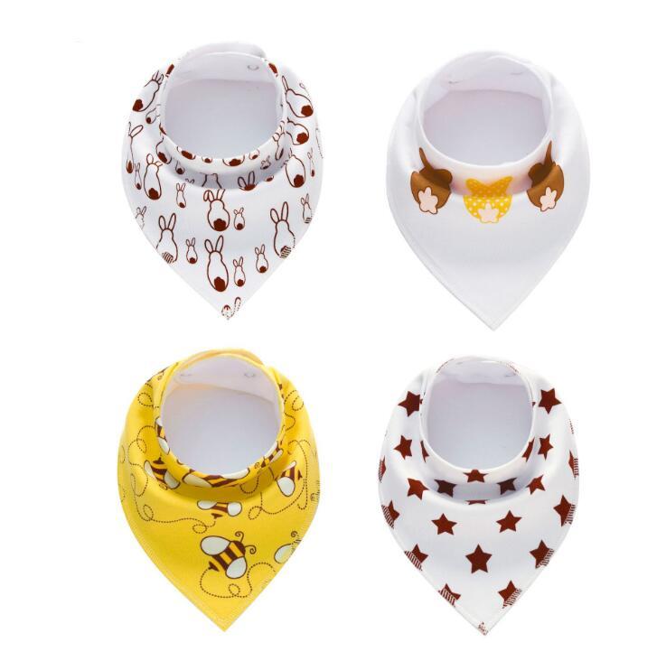 Colorful 4pcs Cotton Baby Bandana Bibs
