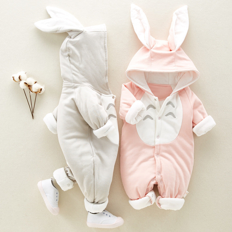 Hooded Cotton Padded Baby Romper