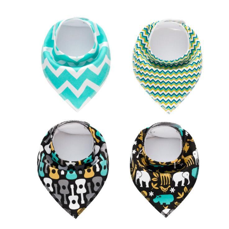 Colorful 4pcs Cotton Baby Bandana Bibs