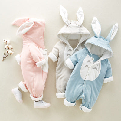 Hooded Cotton Padded Baby Romper