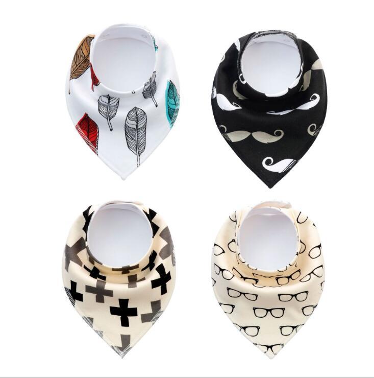 Colorful 4pcs Cotton Baby Bandana Bibs