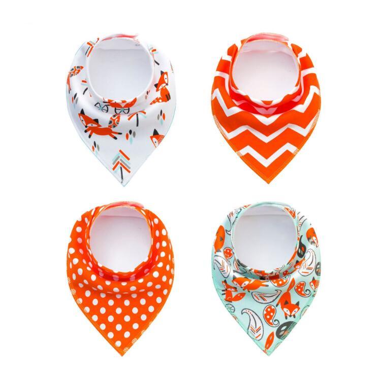 Colorful 4pcs Cotton Baby Bandana Bibs