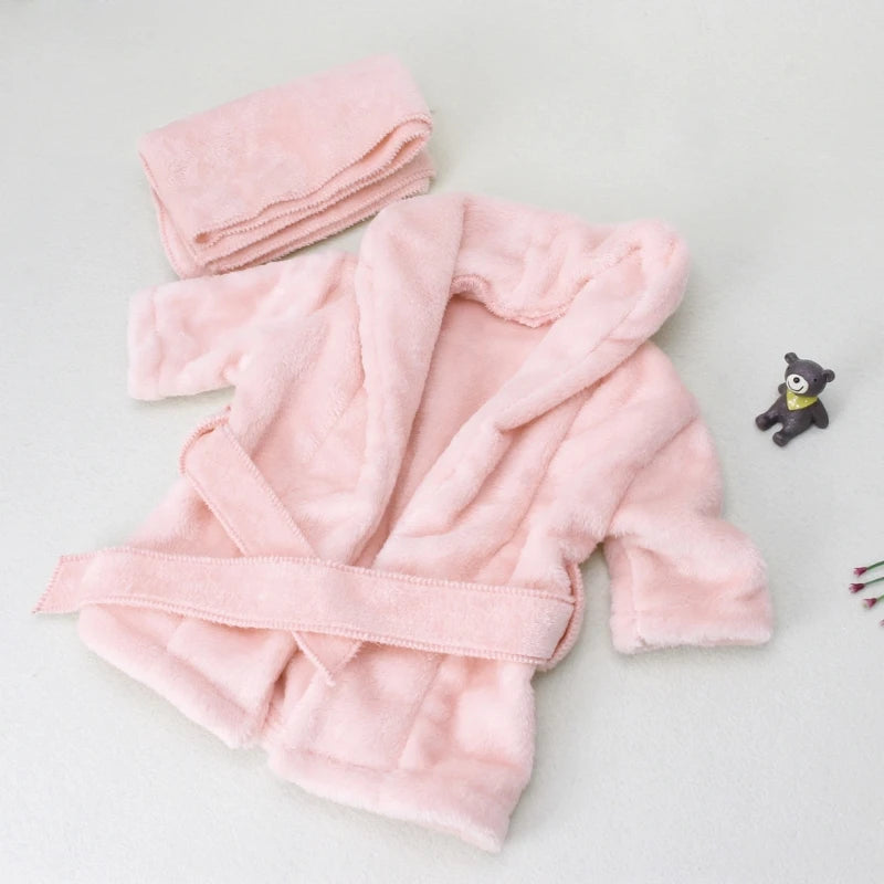 Warm Hooded Baby Bathrobe with Belt