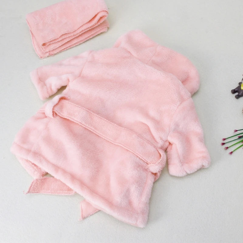 Warm Hooded Baby Bathrobe with Belt