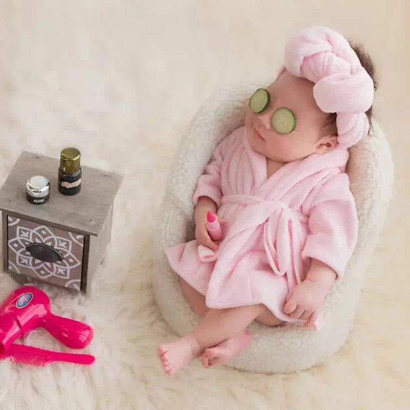 Warm Hooded Baby Bathrobe with Belt