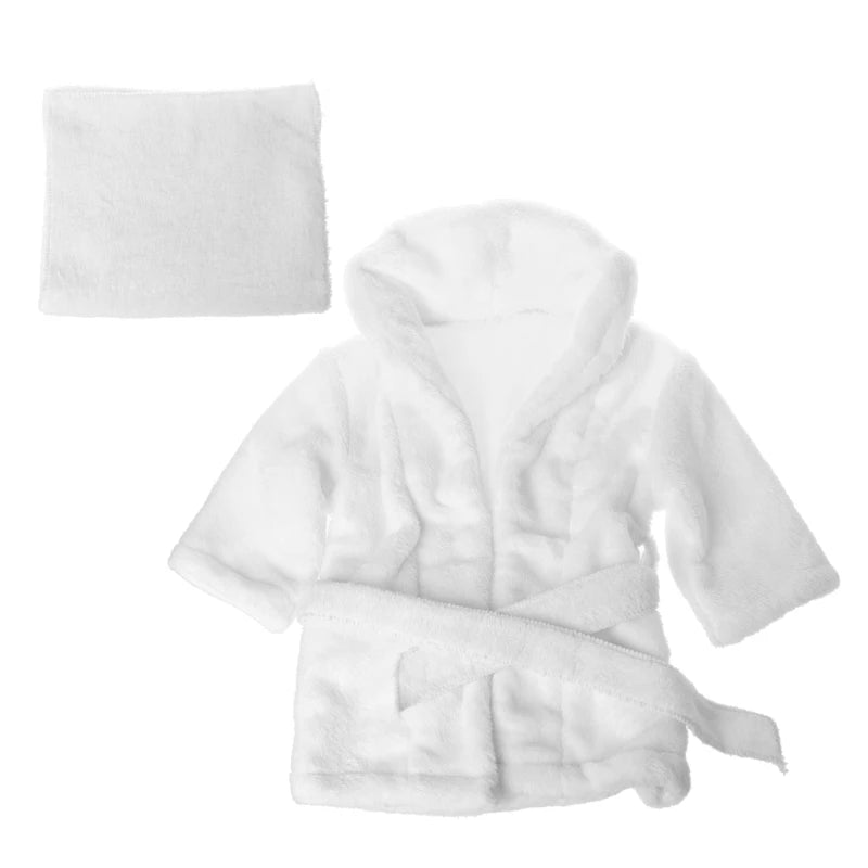 Warm Hooded Baby Bathrobe with Belt