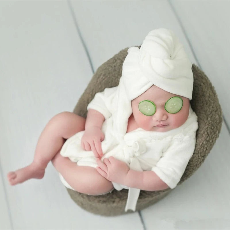 Warm Hooded Baby Bathrobe with Belt
