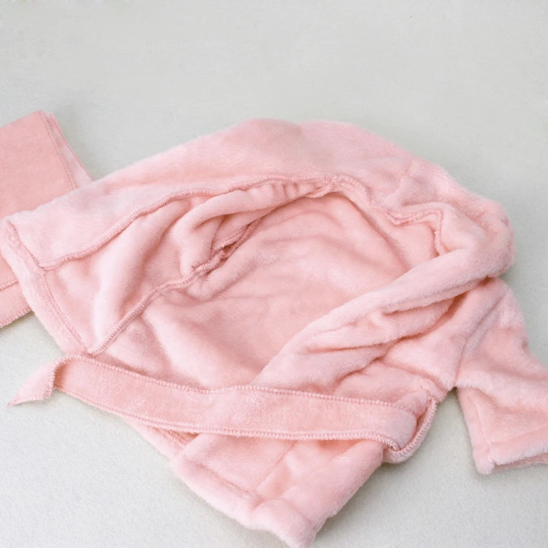Warm Hooded Baby Bathrobe with Belt