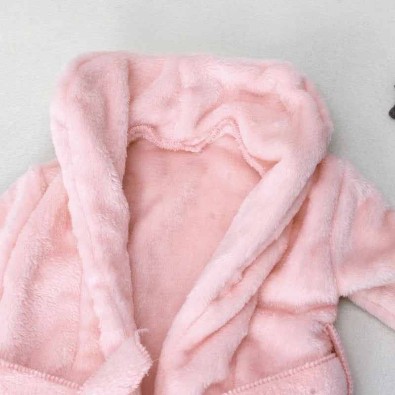 Warm Hooded Baby Bathrobe with Belt