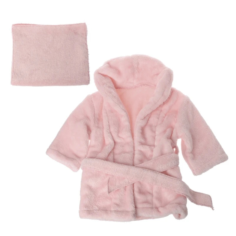 Warm Hooded Baby Bathrobe with Belt