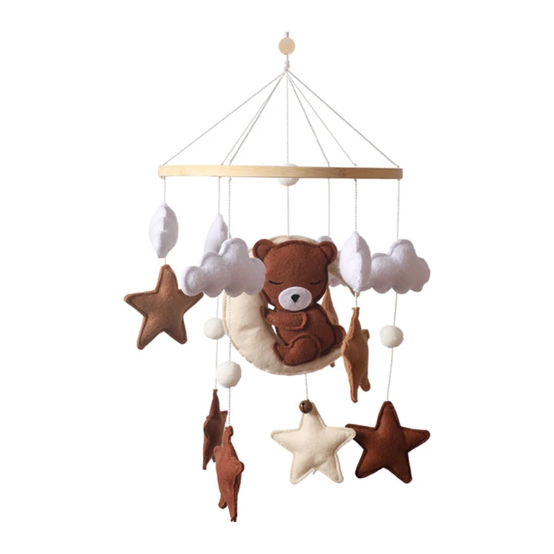 Baby Crib Mobile Rattle Toy – Pink Teddy Bear