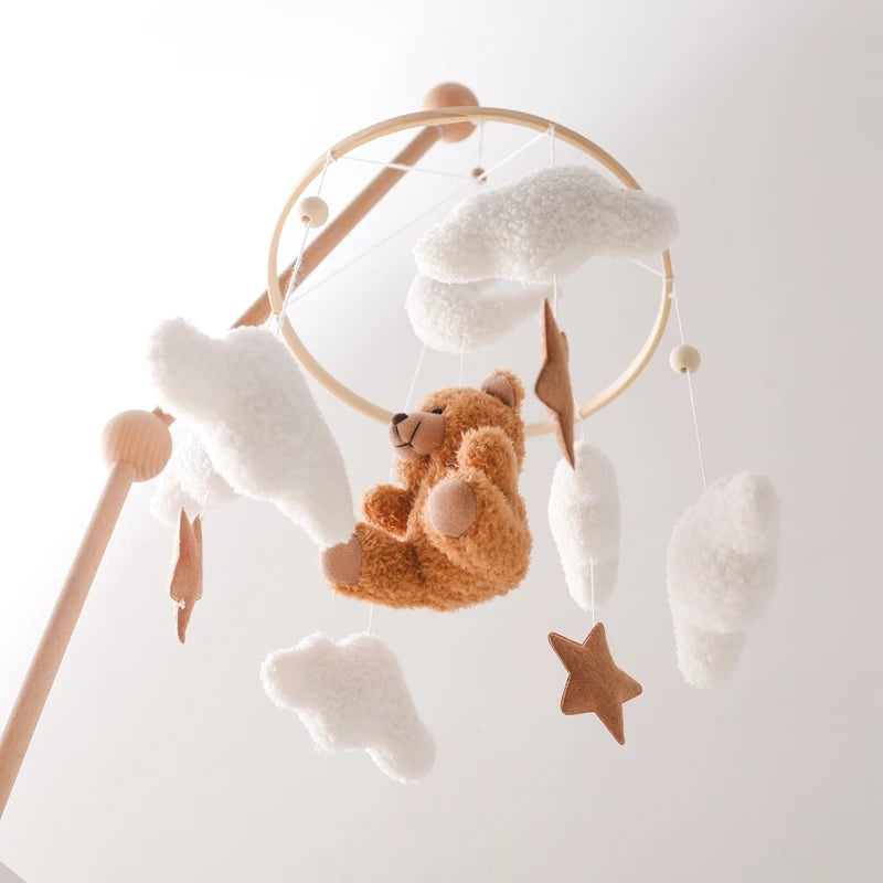 Baby Crib Mobile Rattle Toy – Pink Teddy Bear
