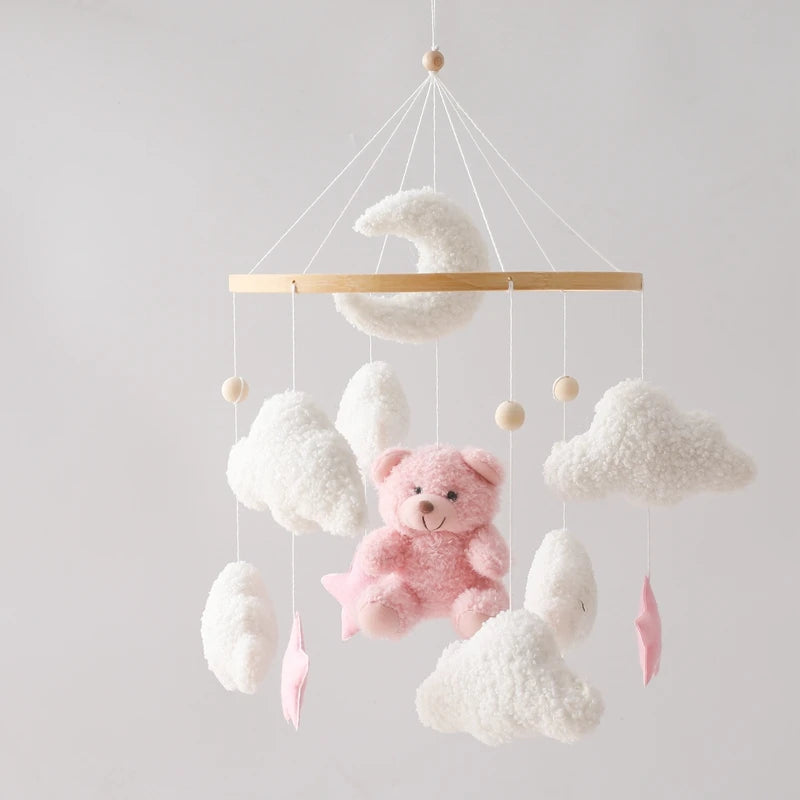 Baby Crib Mobile Rattle Toy – Pink Teddy Bear