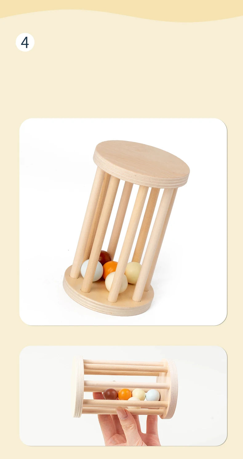Wooden Baby Handheld Bell Toy – Soothing & Educational Gift