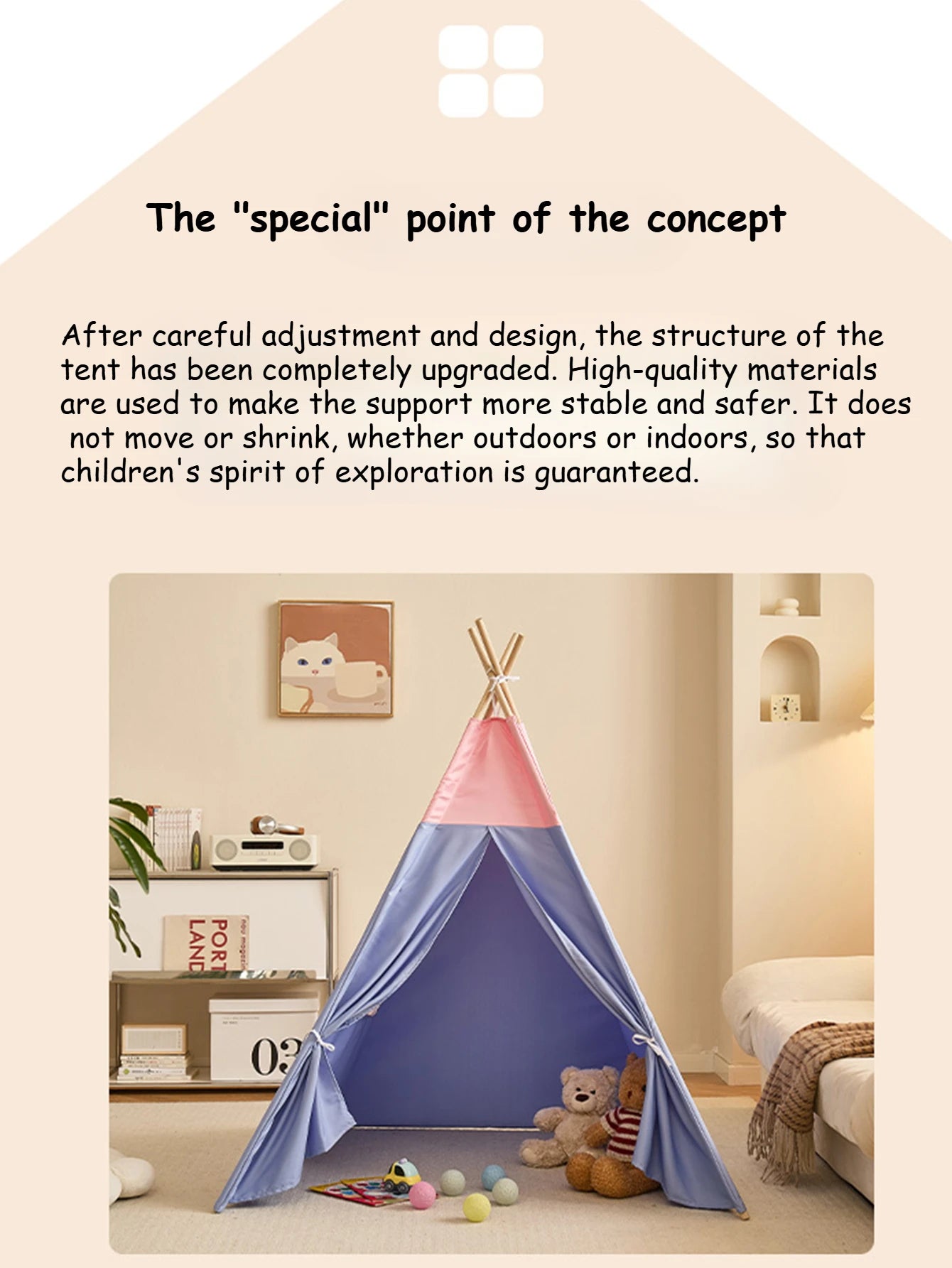 Kids Playhouse Tent – 1.6M Indoor & Outdoor Teepee