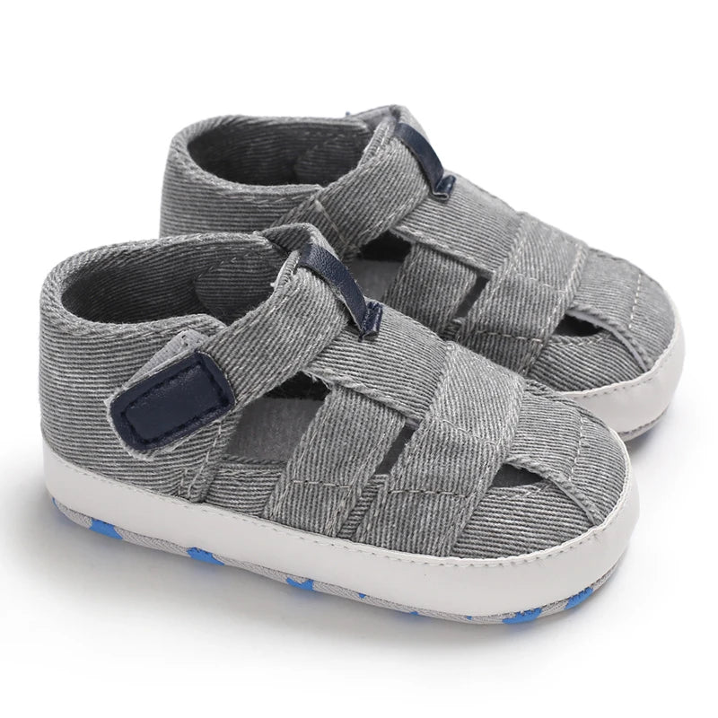 Breathable Canvas Baby Sandals – Soft Sole First Walker Shoes (Summer)