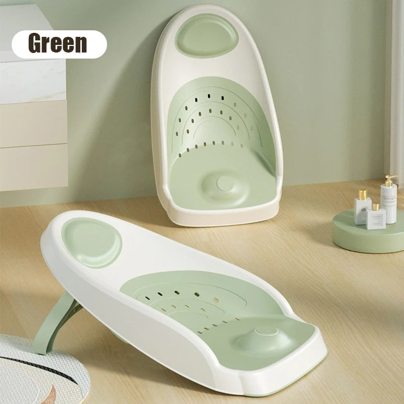 Foldable Baby Bath Support with Thermometer | Non-Slip Newborn Bathtub with Bracket