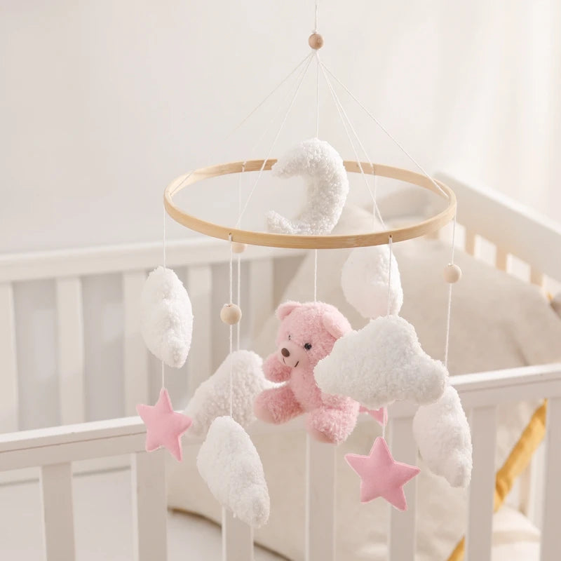 Baby Crib Mobile Rattle Toy – Pink Teddy Bear