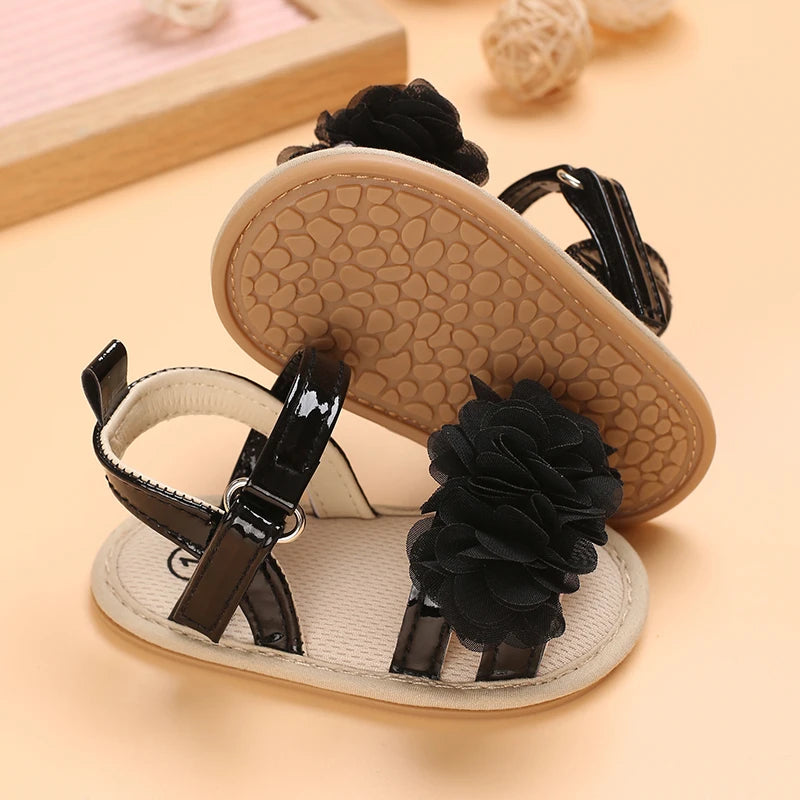 Soft Sole Baby Flower Sandals – Non-Slip Walking Shoes for Girls (0–18 Months)