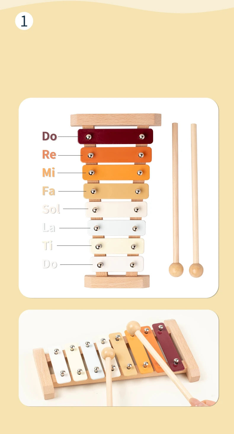 Wooden Baby Handheld Bell Toy – Soothing & Educational Gift