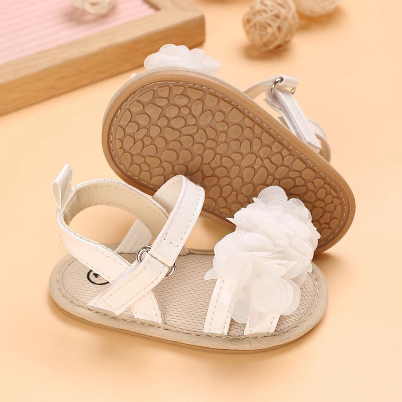 Soft Sole Baby Flower Sandals – Non-Slip Walking Shoes for Girls (0–18 Months)