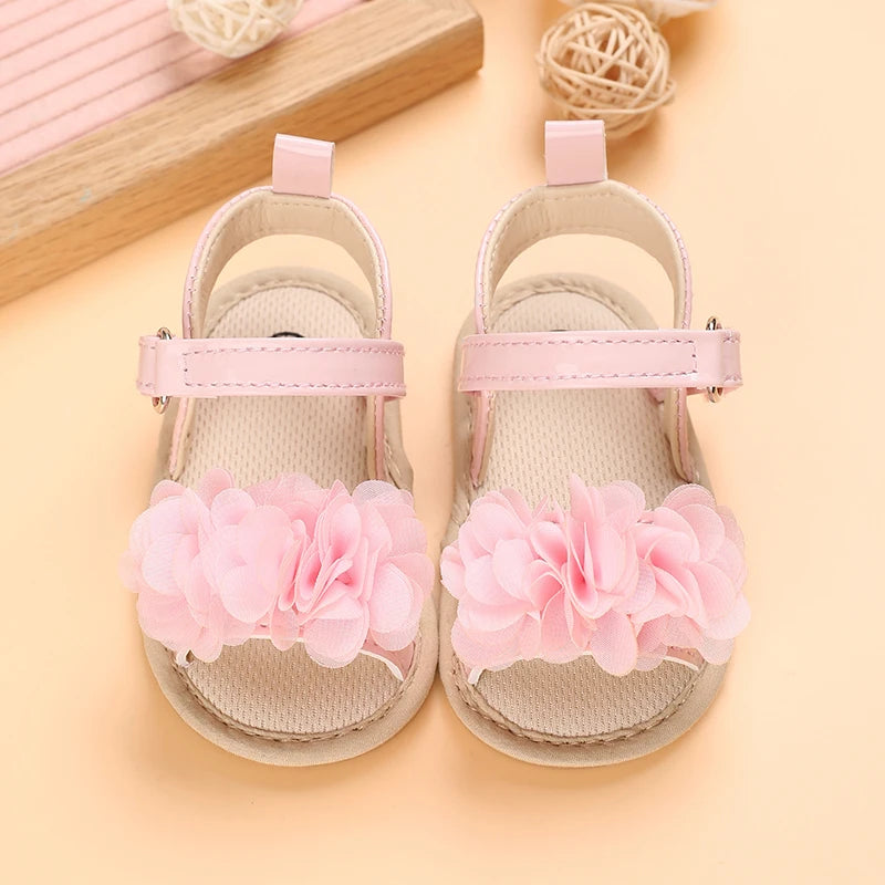 Soft Sole Baby Flower Sandals – Non-Slip Walking Shoes for Girls (0–18 Months)