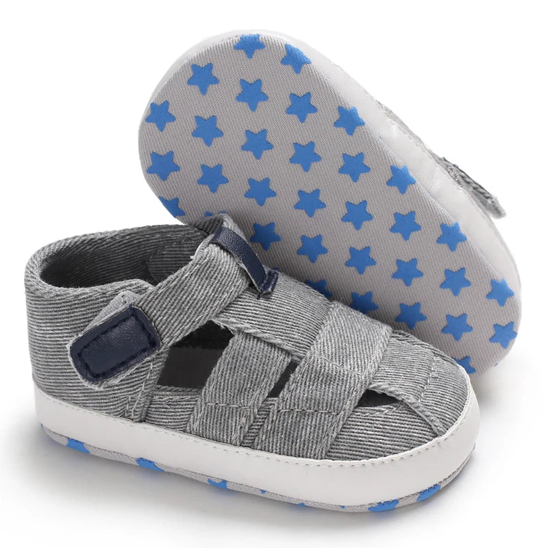 Breathable Canvas Baby Sandals – Soft Sole First Walker Shoes (Summer)