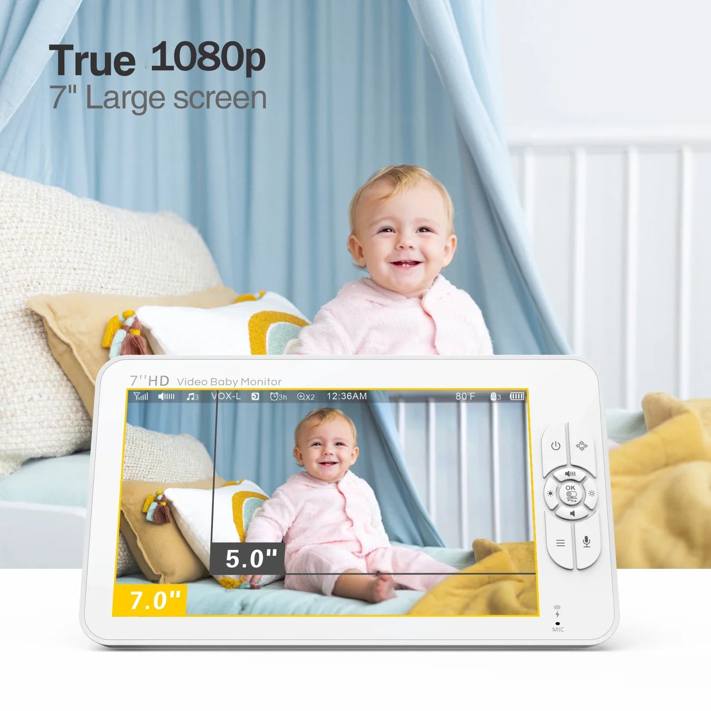 Babystar 7" HD Video Baby Monitor