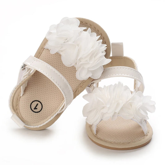 Soft Sole Baby Flower Sandals – Non-Slip Walking Shoes for Girls (0–18 Months)