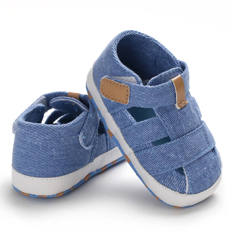 Breathable Canvas Baby Sandals – Soft Sole First Walker Shoes (Summer)
