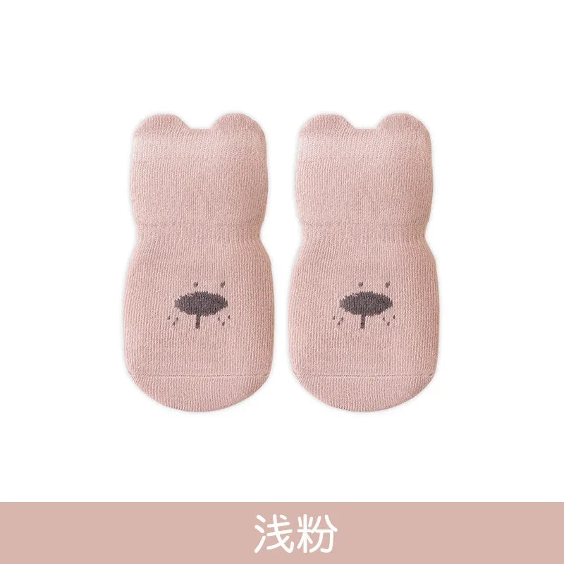Baby Non-Slip Animal Pattern Socks (3/5 Pairs)