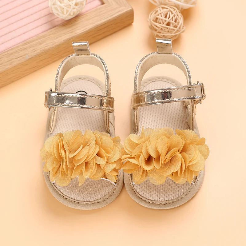 Soft Sole Baby Flower Sandals – Non-Slip Walking Shoes for Girls (0–18 Months)