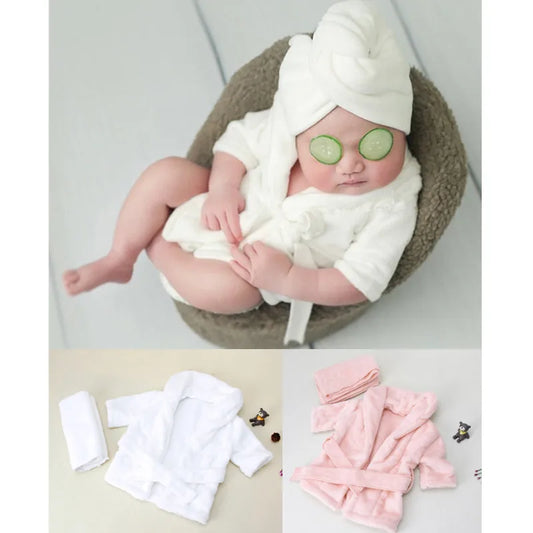 Warm Hooded Baby Bathrobe with Belt