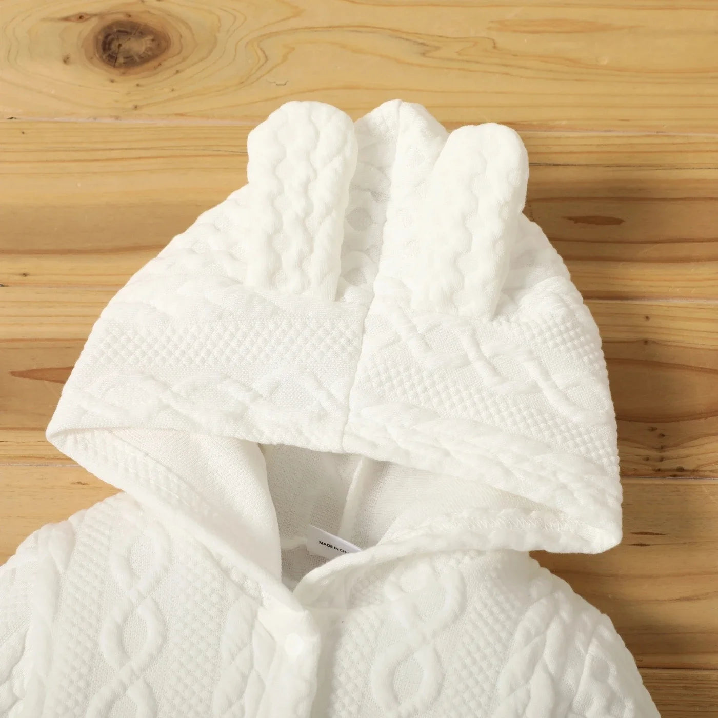 Hooded Baby Romper with Ears (0–18M)
