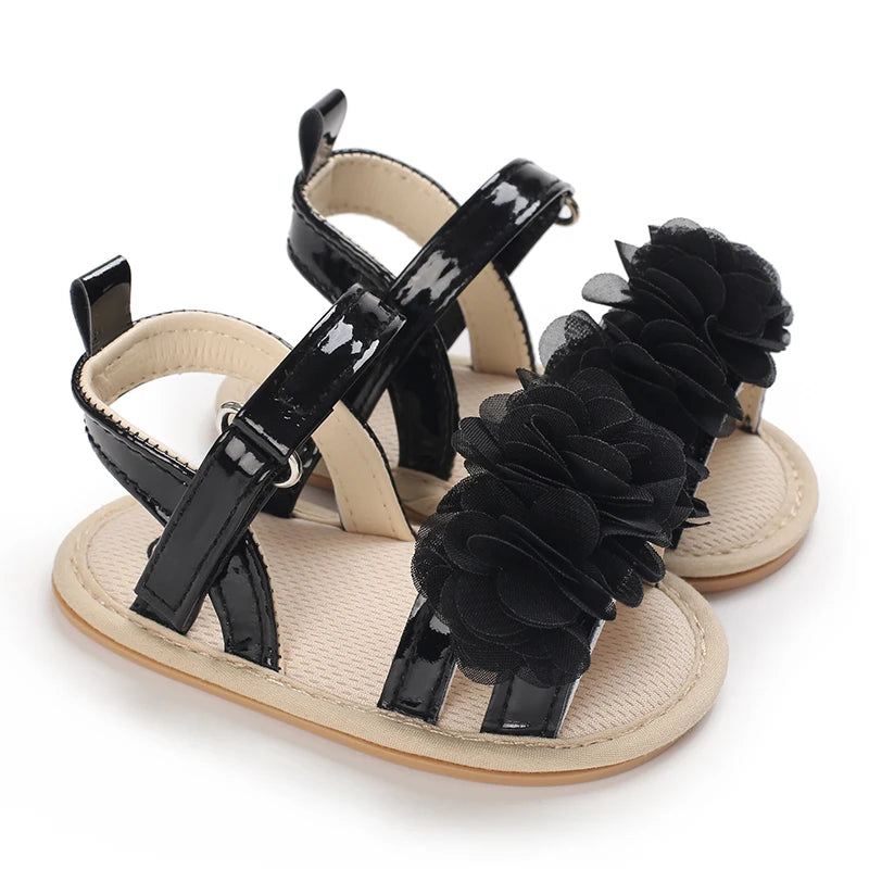 Soft Sole Baby Flower Sandals – Non-Slip Walking Shoes for Girls (0–18 Months)