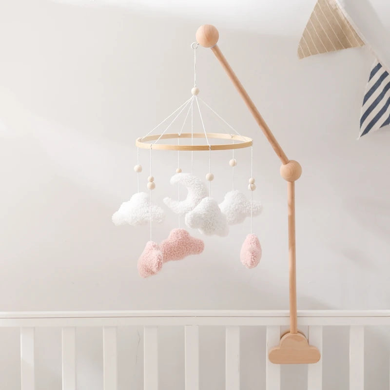 Baby Crib Mobile Rattle Toy – Pink Teddy Bear