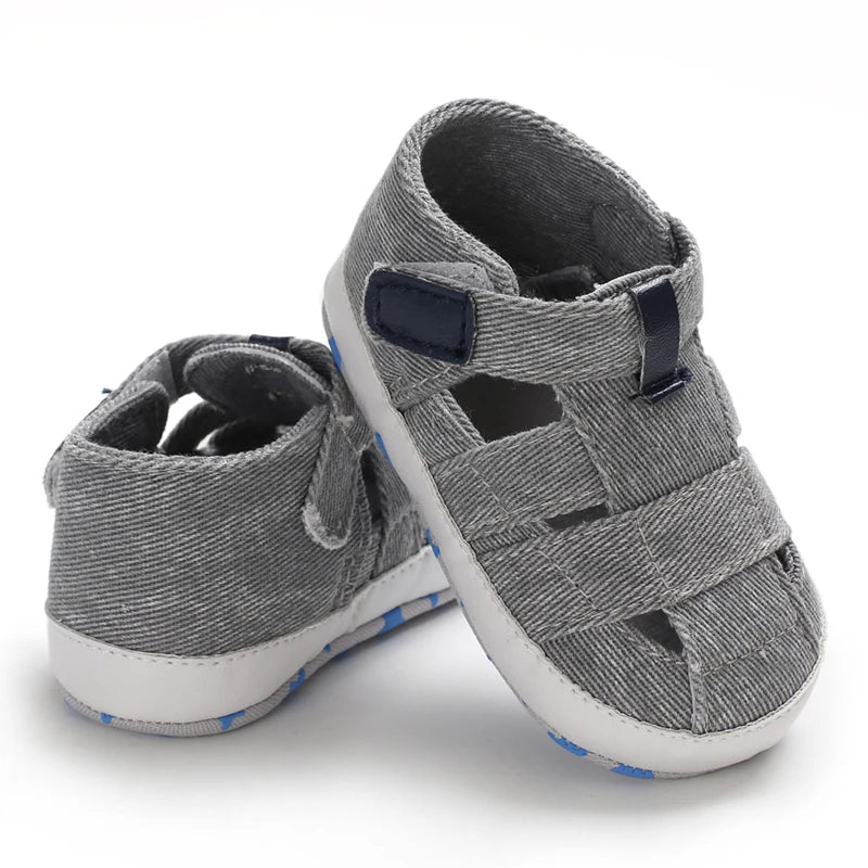 Breathable Canvas Baby Sandals – Soft Sole First Walker Shoes (Summer)