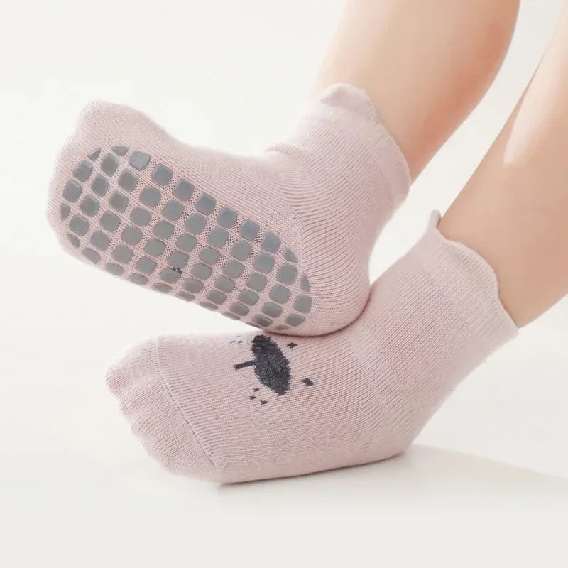 Baby Non-Slip Animal Pattern Socks (3/5 Pairs)